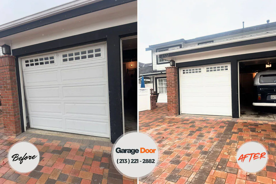 Before and after: Garage Door Emergency Repair Temple Hills, MD